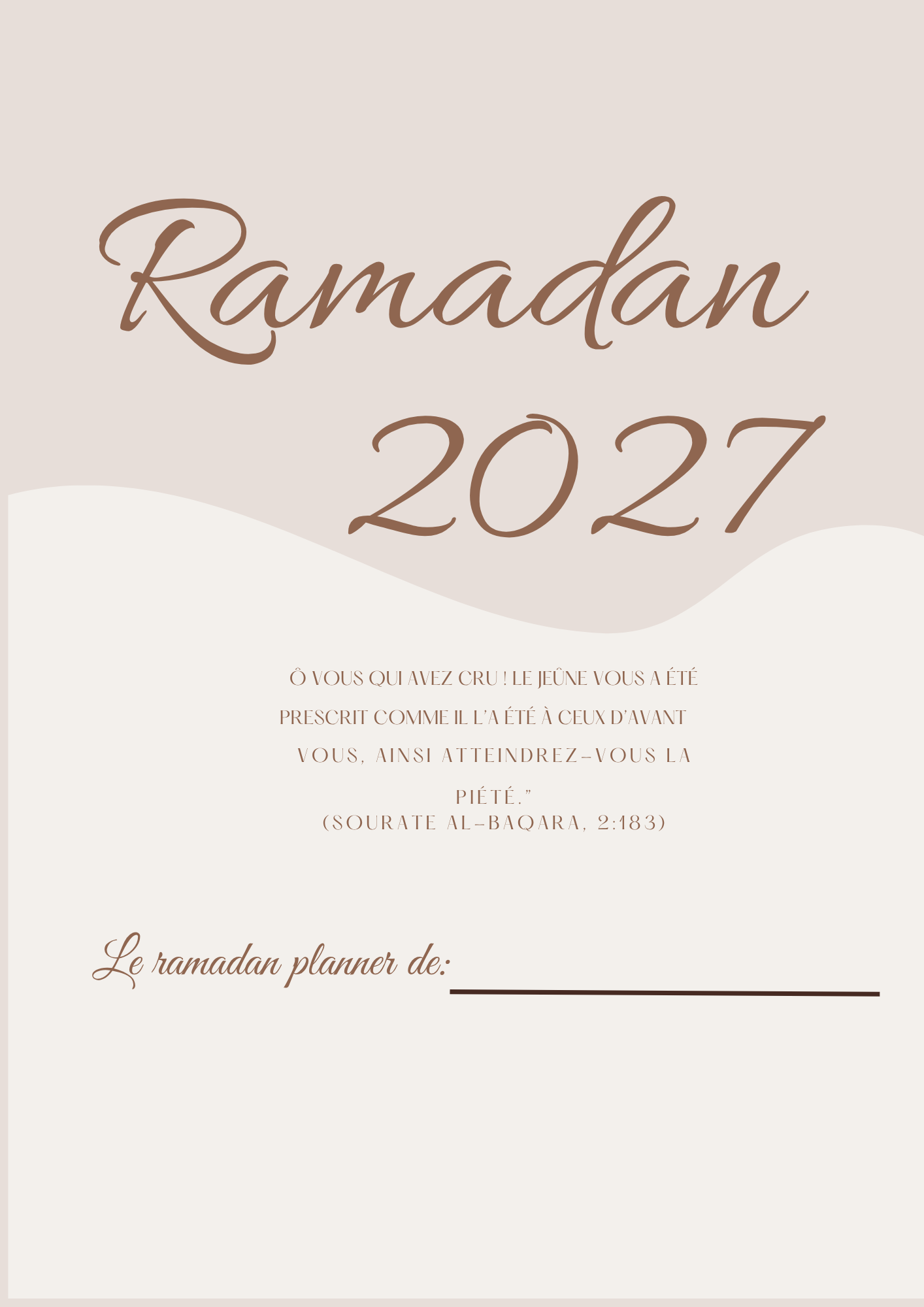 Ramadan planner